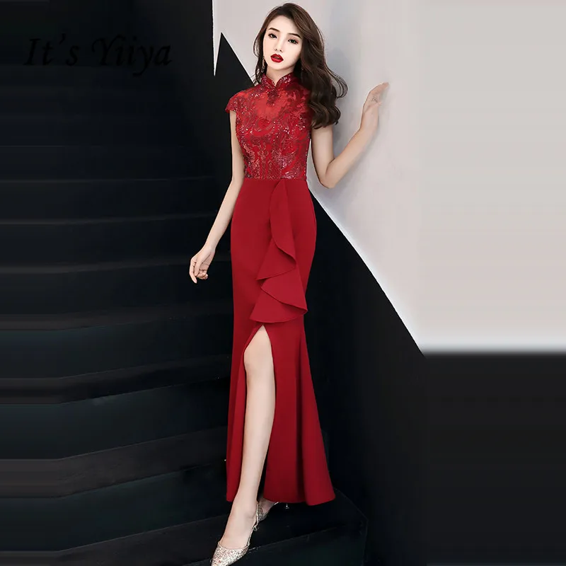 red trumpet evening gown