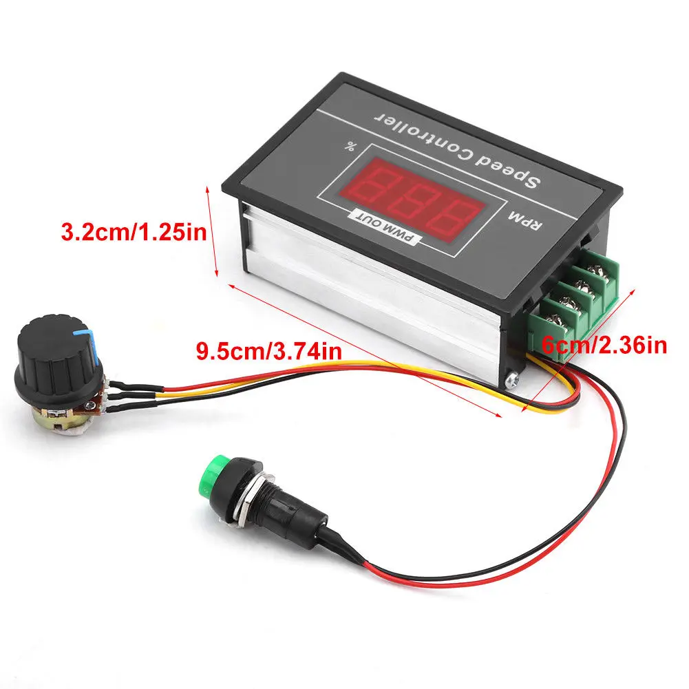 new arrival DC Speed Controller 6-60V 12V 24V 36V 48V 30A PWM Adjustable Motor Controller Start Stop Switch