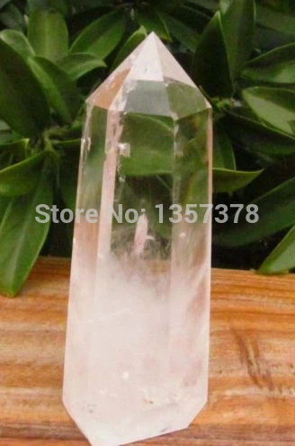 

huij 00287 AAA NATURAL TRANSPARENT CLEAR QUARTZ CRYSTAL POINT Healing Bronze Statue
