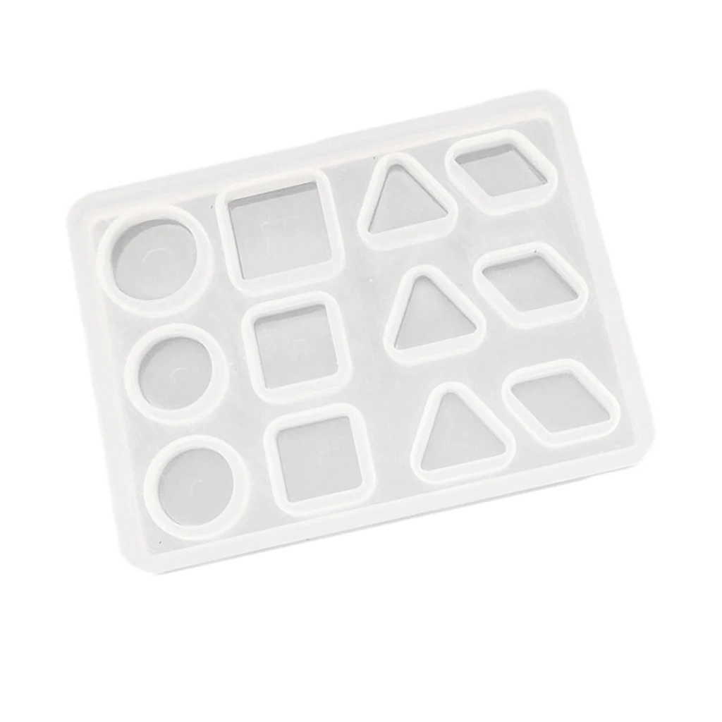 12 Designs Geometric Pendant Necklace Silicone Mould DIY Casting Epoxy Resin Decorative Craft Mold Jewelry Making Mold Tools