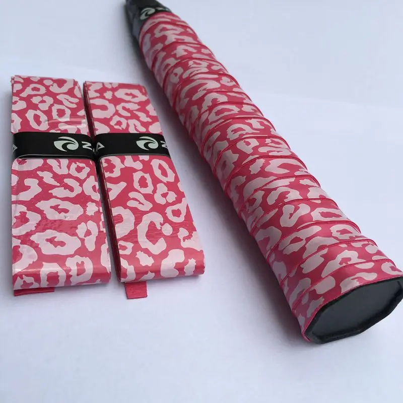 Новая тонкая липкая рукоятка для бадминтона, розовый цвет с рисунком для тенниса, ручка для бадминтона, ручка ракетки для сквоша