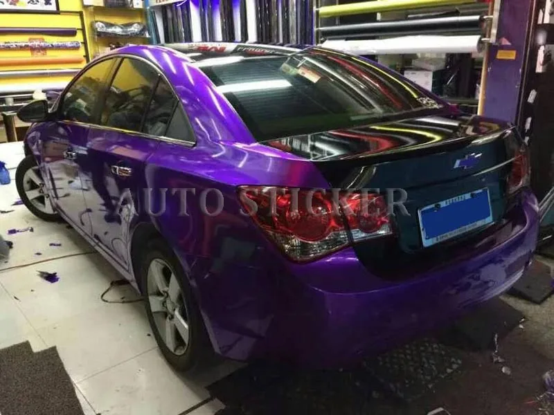 Premium Glossy Metallic Purple Vinyl wrap Car Wrap Styling With Air Bubble Gloss Pearl metallic Vinyl Sticker with air bubbles 3