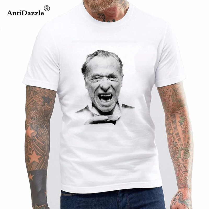 Футболка с надписью Antidazzle Charles Bukowski 100% хлопковая футболка премиум класса Ham On Rye Post