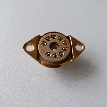 

6pcs Bakelite tube socket Small 9 pin scaffolding GZS9-F1-G tube sockets golden foot for 12AU7