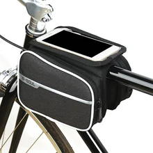 Велосипедная сумка для езды на велосипеде на улице Рамка Сумка Передняя труба сумка двойной пакет с водонепроницаемый для мобильного телефона Чувствительная сумка с сенсорным экраном
