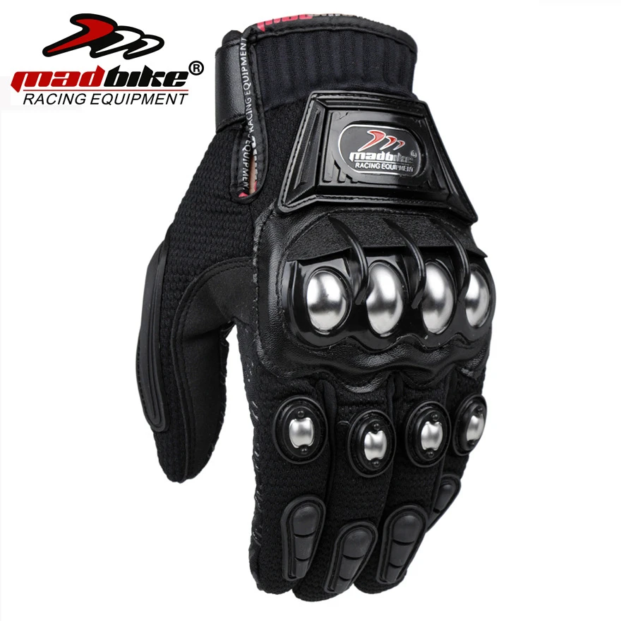 Mad Bike Outdoor Sport Full Finger Knight Riding Motorbike Motorcycle Gloves Racing Breathable Mesh Fabric Men Women Steel Glove |