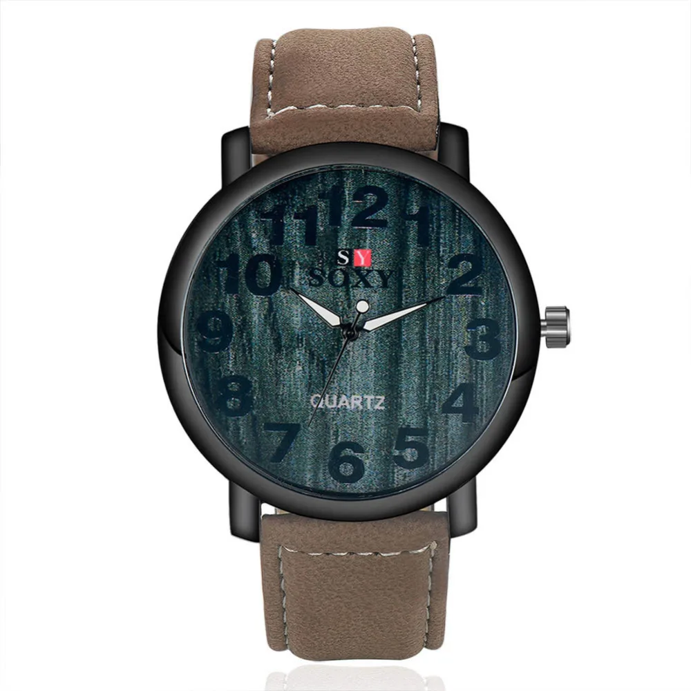 

2019 Fashion Men's Watch Clock Man Mens Watches Top Brand Luxury SOXY Leather Quartz Watch Wooden Designer Time reloj hombre