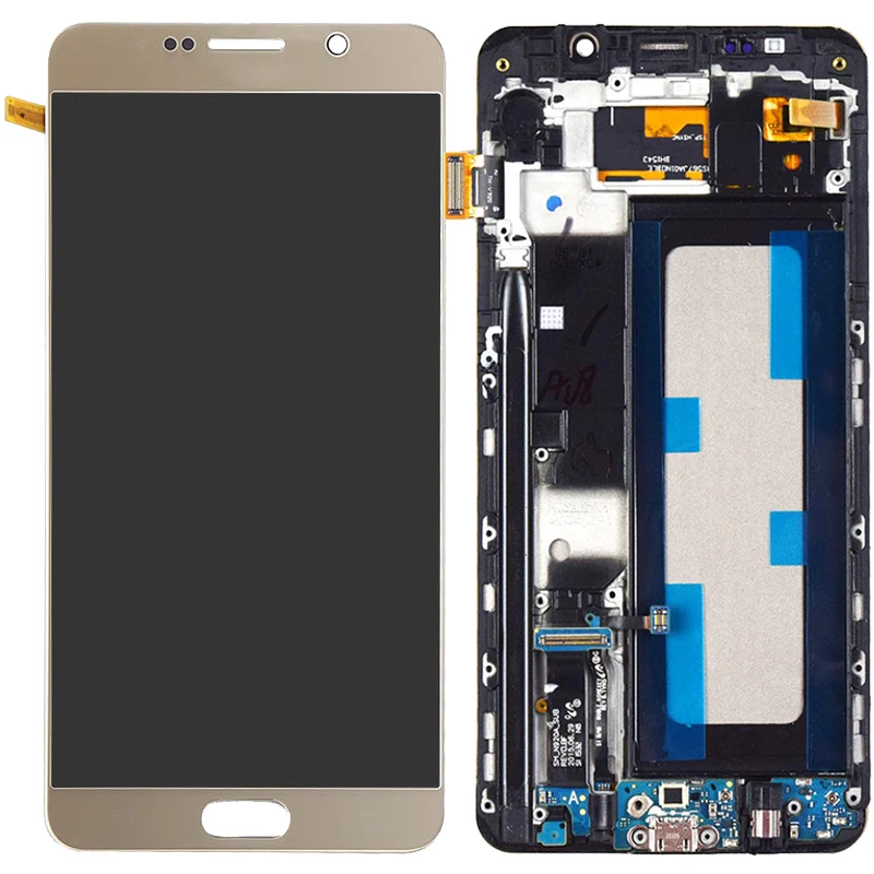 Original Amoled N920C LCD For Samsung Galaxy Note 5 LCD Frame Touch Screen Assembly SM-N920F LCD Display Screen With Burn Shadow