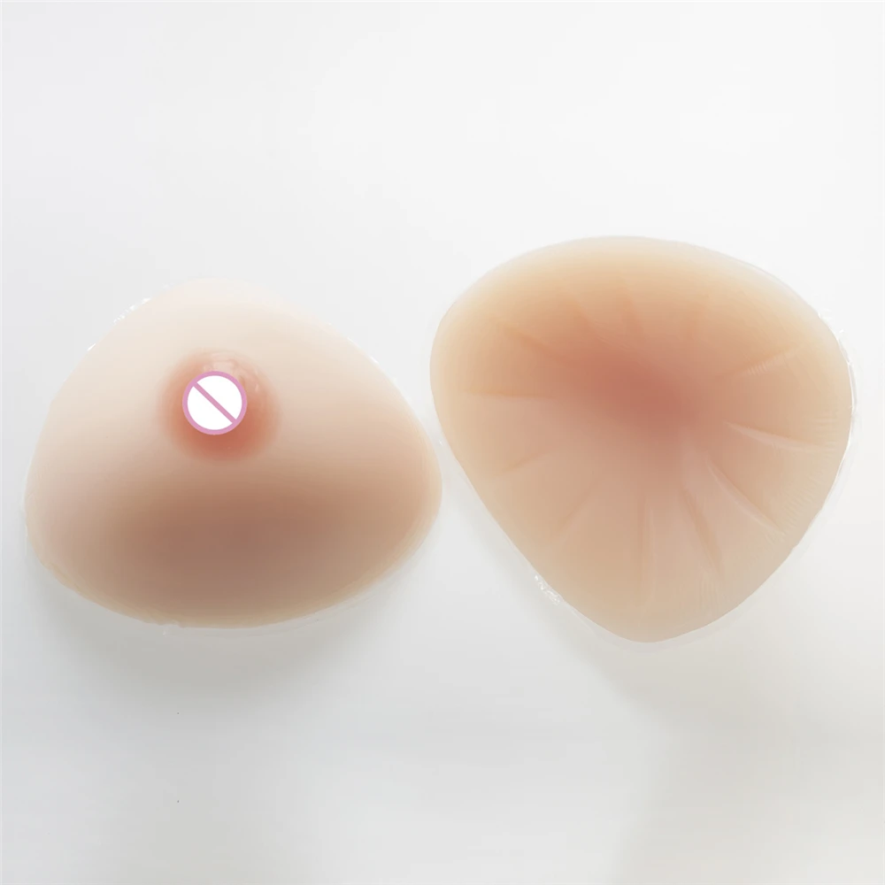 

1800g/pair Artificial Boobs Triangle Silicone Breast Forms Dragqueens Crossdresser Transgendered Boobs Enhancer 42DD/44D/46C