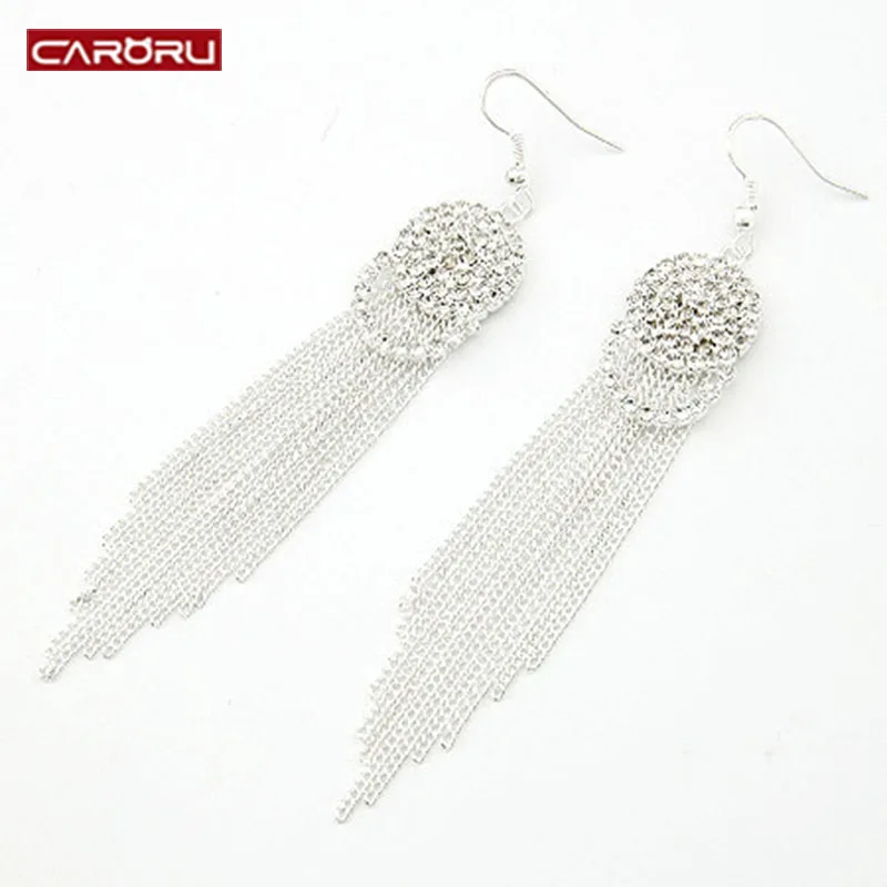 CARORU Южная Корея длинные серьги с длинными стильный бахромой Ювелирные для