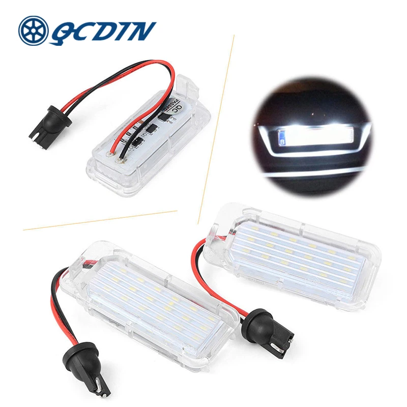 QCDIN 1 пара для Ford светодиодный свет номерного знака 18 3528 SMD белый 6500K Focus 5D Mondeo Fiesta