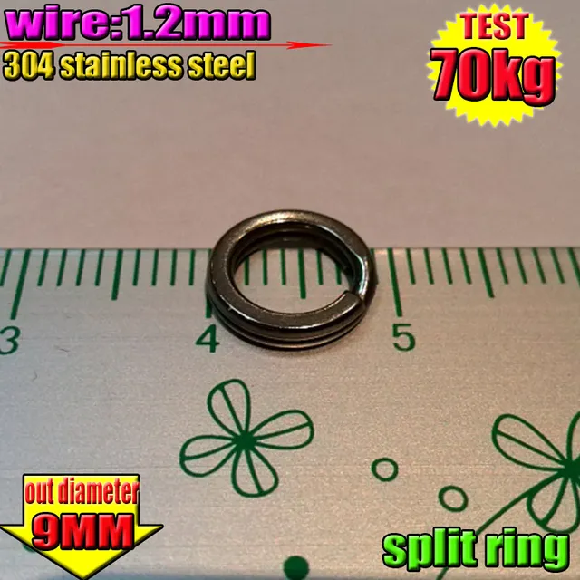 free shipping 304 Stainless steel fishing split rings 50pcs Outside