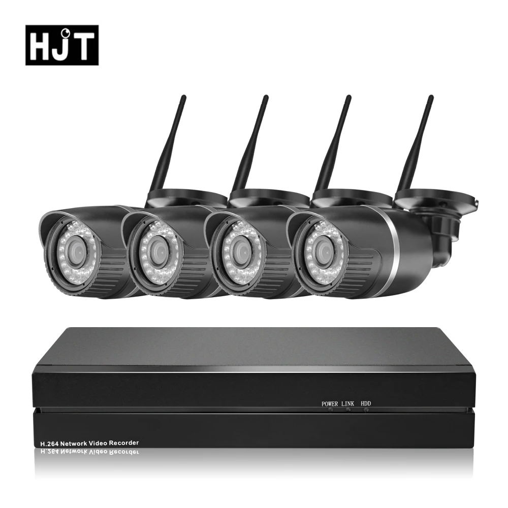 

HJT IP Cmaera WIFI 2.0MP 1080P CCTV Camera P2P Black 4CH Security Monitoring Motion Detection Onvif Night Vision