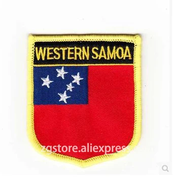 

Hot Sale ! Embroidery Patches National flag Emblem Patches Samoa Flag Iron on 7X6CM NGQ1151