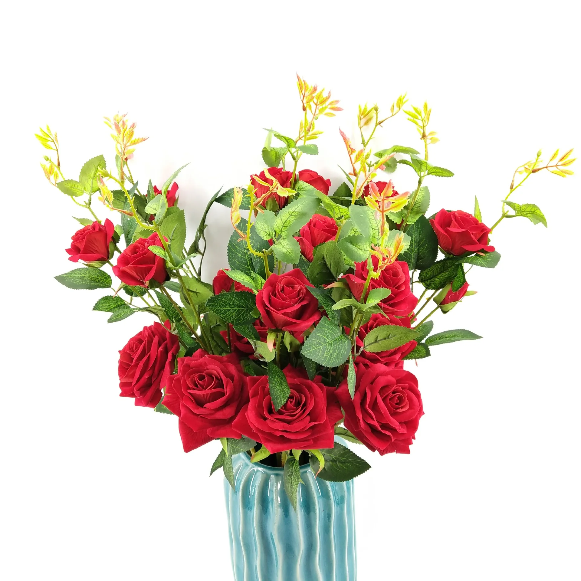 SimulationFlowerVelvetSilkRoseWeddingMariageDecorationBride