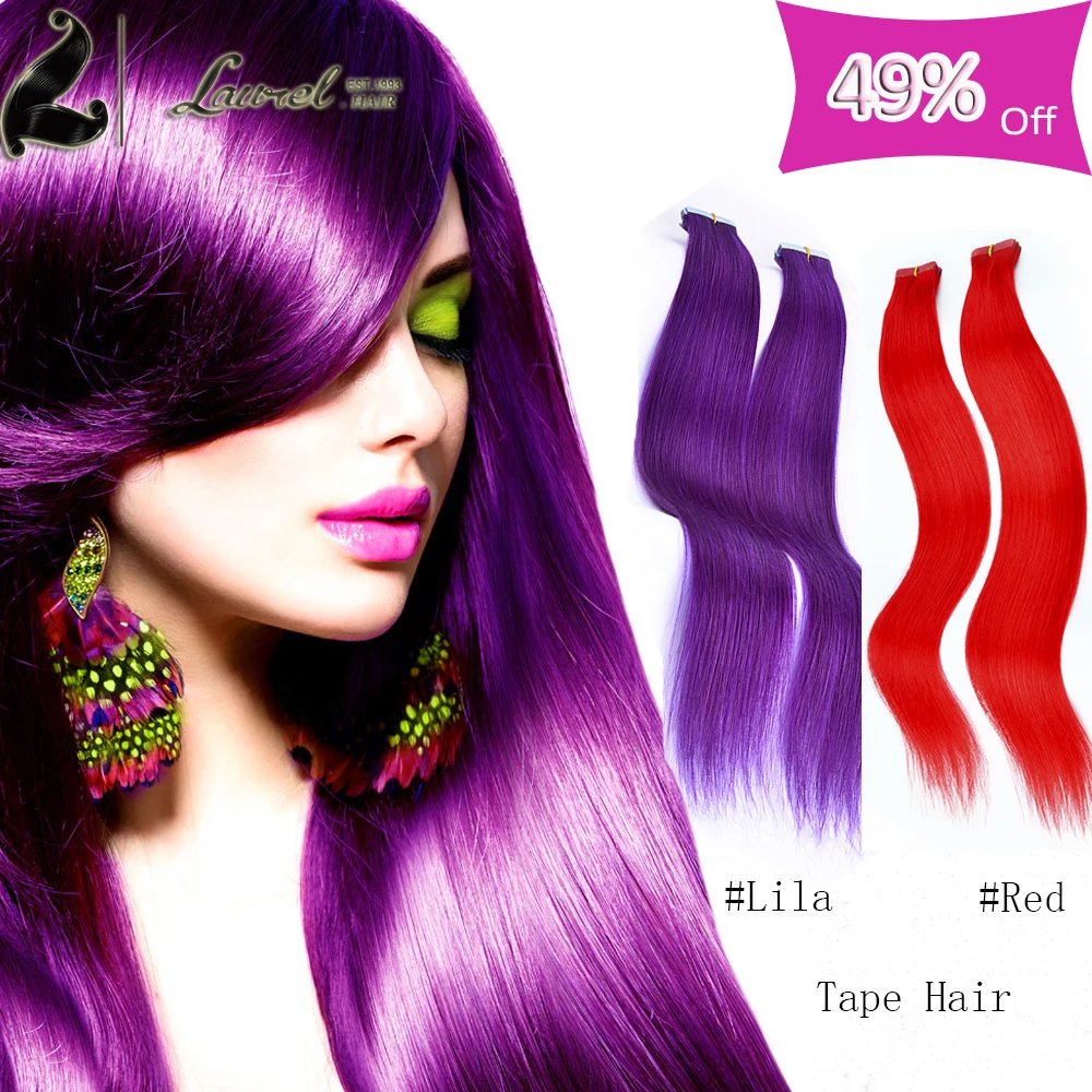 Adhesive Skin Weft Human font b Hair b font Extensions16 24inches Mink 7a font b Brazilian