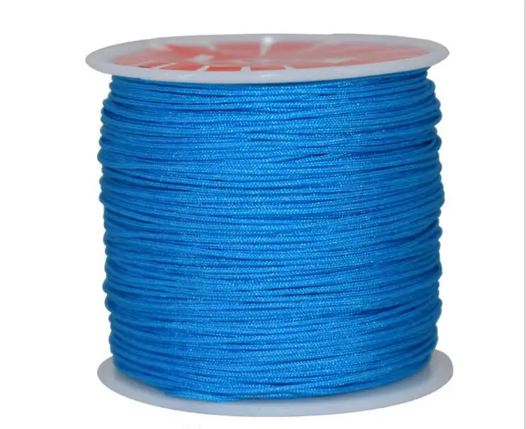 1 рулон 45 м х 0,8 мм нейлоновая китайская лента с узлом для ожерелье в стиле «макраме» браслет плетеный шнур с кисточками бисерная нить шелковая проволока - Цвет: lake blue