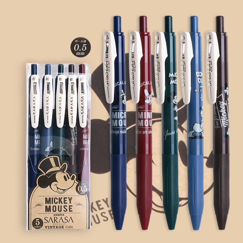 

5pc/set 0.5mm Limited Edition zebra JJ29-DS2 Retro Cartoon style gel pen cute Press pen School Supplies kawaii