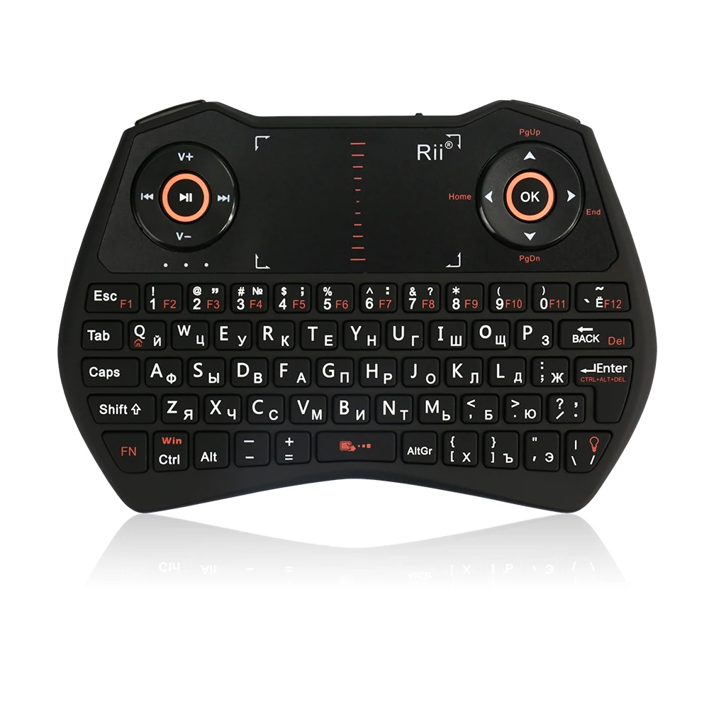 Беспроводная клавиатура Rii Mini i28C с подсветкой русская версия для смартфонов на