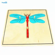Детские игрушки Монтессори Стрекоза головоломка животное для детей дерево для раннего образования дошкольного обучения