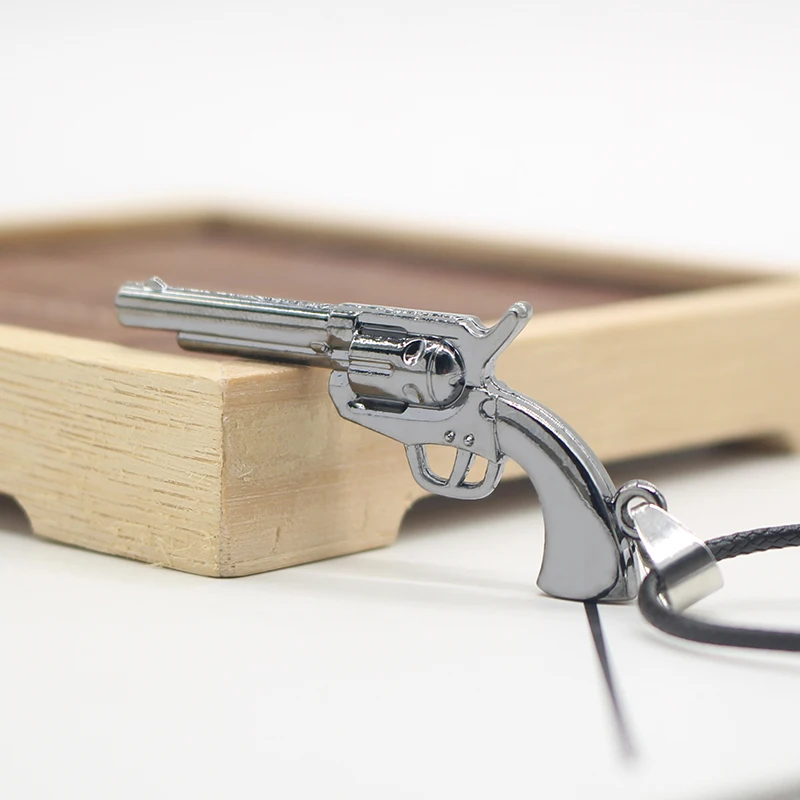 Charms Steampunk Weapon Revolver Pistol Gun Pendant Choker Necklaces Trendy Alloy Desert Eagle Gun Rope Chain Necklace For Men