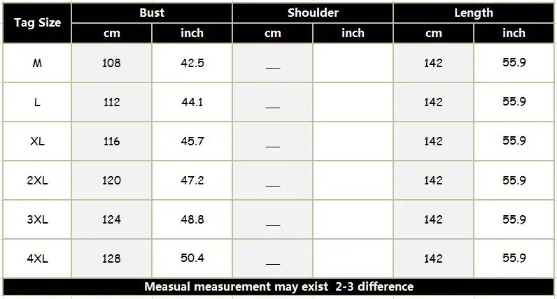 SIZE CHART