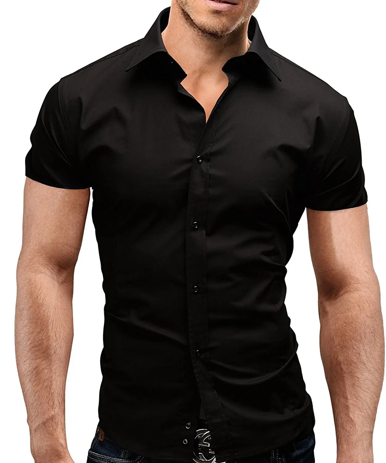 Marca 2018, camisa de moda para hombre, Tops de manga larga, camisas de vestir hombre Color Simple, Camisa ajustada para hombre de talla grande XXXL - AliExpress Ropa de hombre