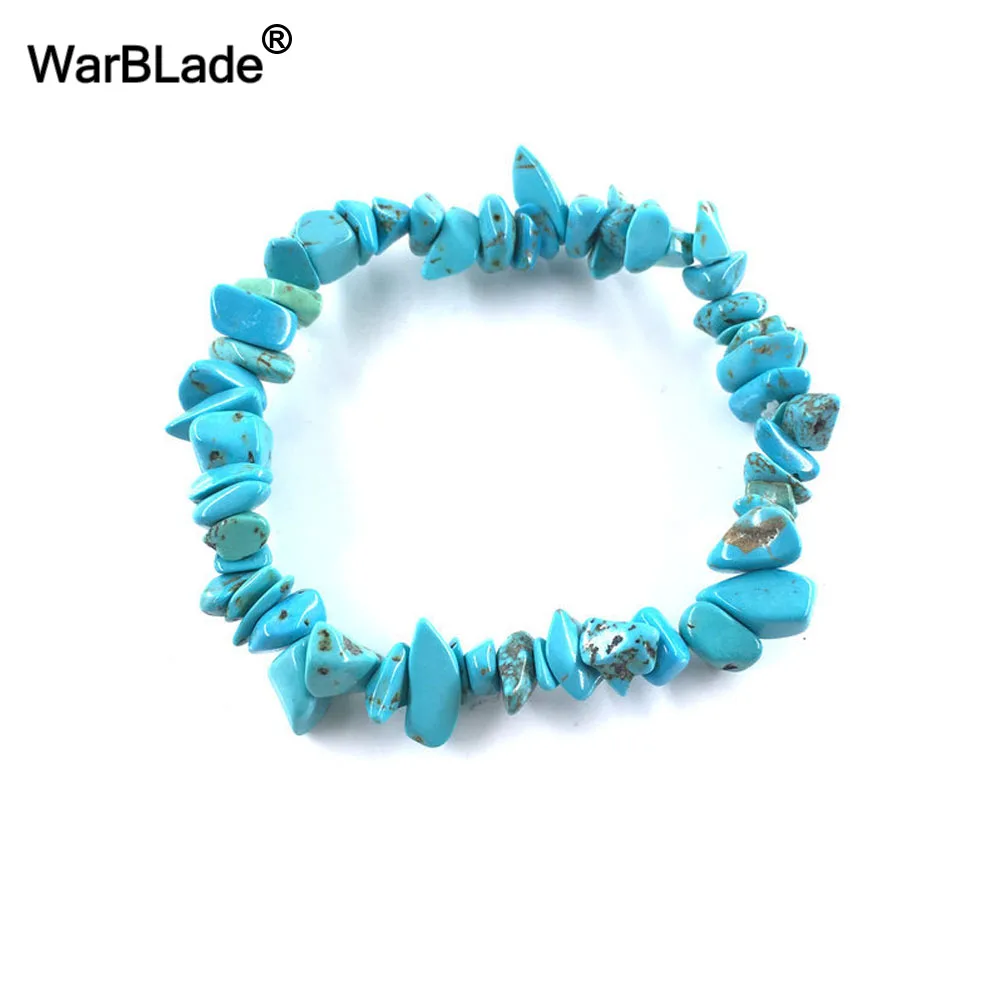 WarBLade Irregular Natural Gem Stone Bracelet Stretch Chip beads Nuggets Amazon Rose Crystal Quartz Bracelets Bangles For Women - Image 3