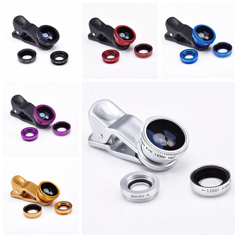 

Lente Olho De Peixe Para Celular 3 In 1 Clip Fisheye Lens Camera Fish Eye Wide Angle Macro Lenses for Iphone 7 6 6s 5 Smartphone