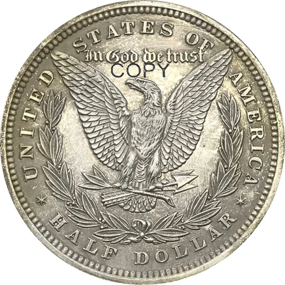 1877 Соединенные Штаты 50C Morgan половина доллара Мельхиор покрытием серебро коллекционные имитация монеты