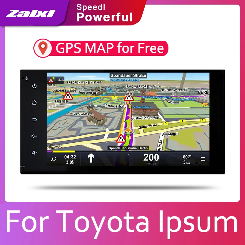 Best ZaiXi Android 2 Din Car radio Multimedia Video Player auto Stereo GPS MAP For Toyota Ipsum 2001~2009 Media Navi Navigation 1