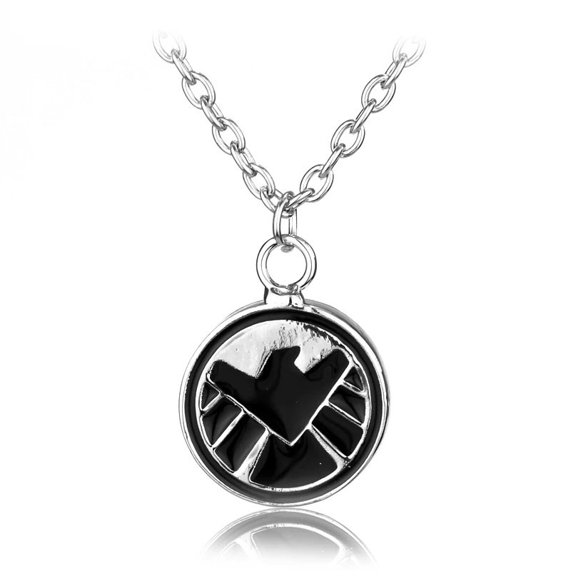Fashion Jewelry Hot Movie S.H.I.E.L.D. Necklace Shield Badge Black Eagle Enamel Pendant Marvel The Avengers | Украшения и