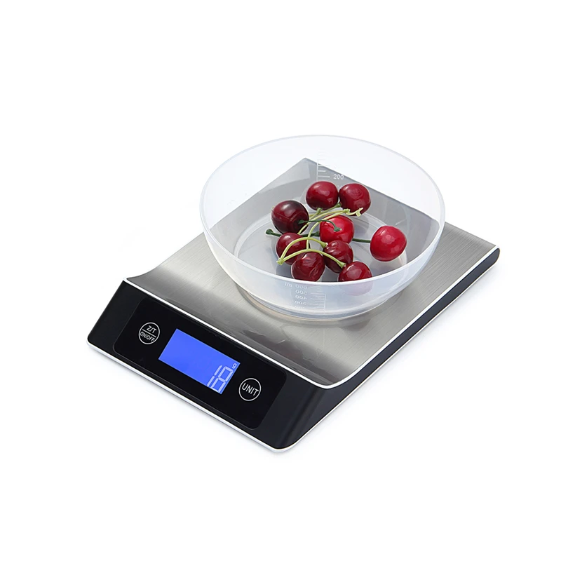 

Household Waterproof Digital Kitchen Scale 5 10 15kg Big Food Diet Weight Balance Slim Stainless Steel Electronic Scales