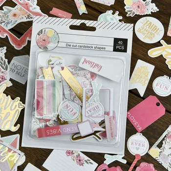 

40pcs Colorful Cardstock Die Cuts for Scrapbooking/Card Making/Journaling Project DIY