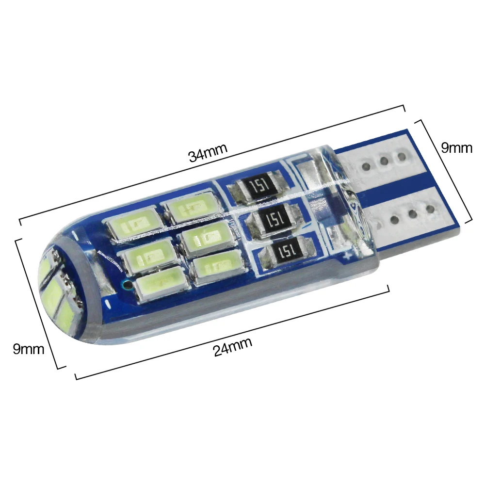 Современные Автомобильные светодиодные лампы W5w 2 шт. T10 194 4014 15smd Silica 168 12 В