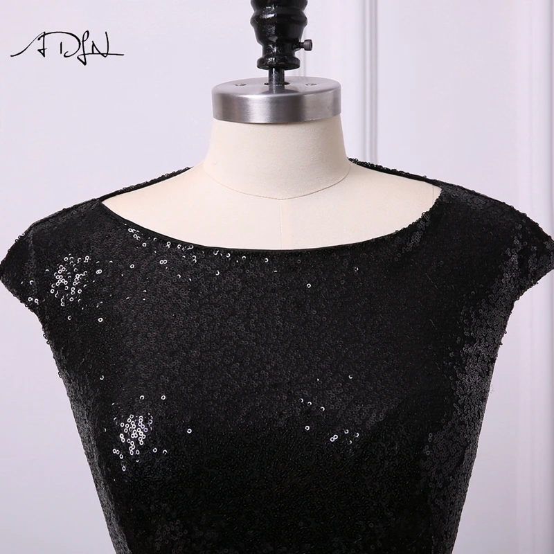 ADLN черный дешевые вечерние платья с разрезом халат de Soiree Длинные Русалка платье блесток Пром платье для особого случая