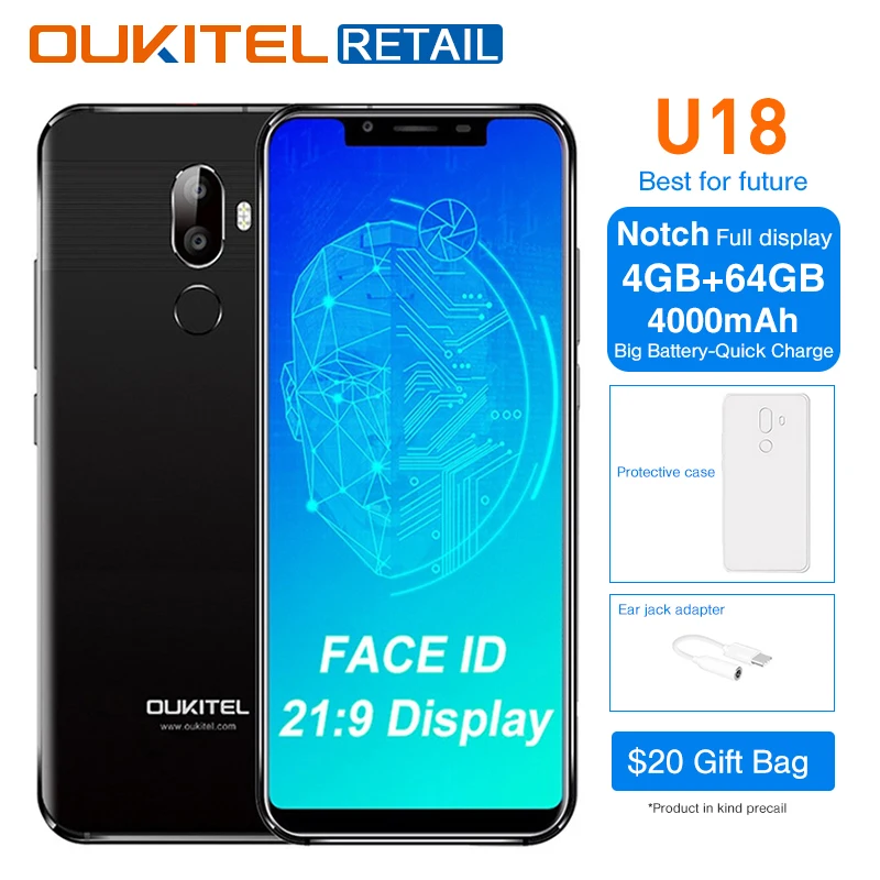 Oukitel U18 5 85 &quotполный Дисплей мобильного телефона Android 7 0 mtk6750t восемь ядер 4 ГБ 64