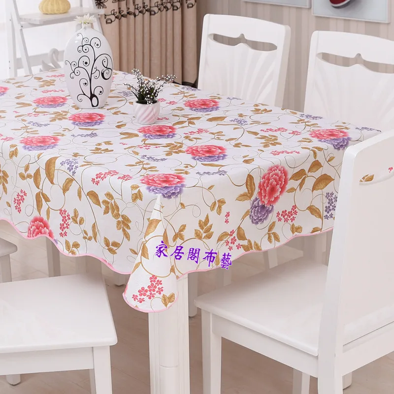 Waterproof & Oilproof Wipe Clean PVC Vinyl Tablecloth Dining Kitchen Table Cover Protector OILCLOTH