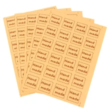 10pcs/pack 25X25mm Handmade Sticker Vintage Stickers Kraft Label Sticker DIY Hand Made for Gift Cake Baking Seal