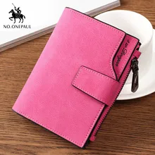 Женский короткий с застежкой-молнией и отделением для карт, модный простой вместительный кошелек