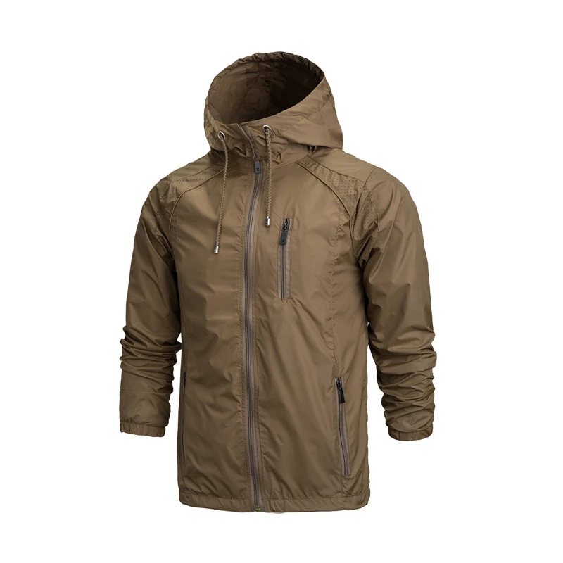 Мужская спортивная одежда тонкая ветровка на молнии с капюшоном 2019|windbreaker