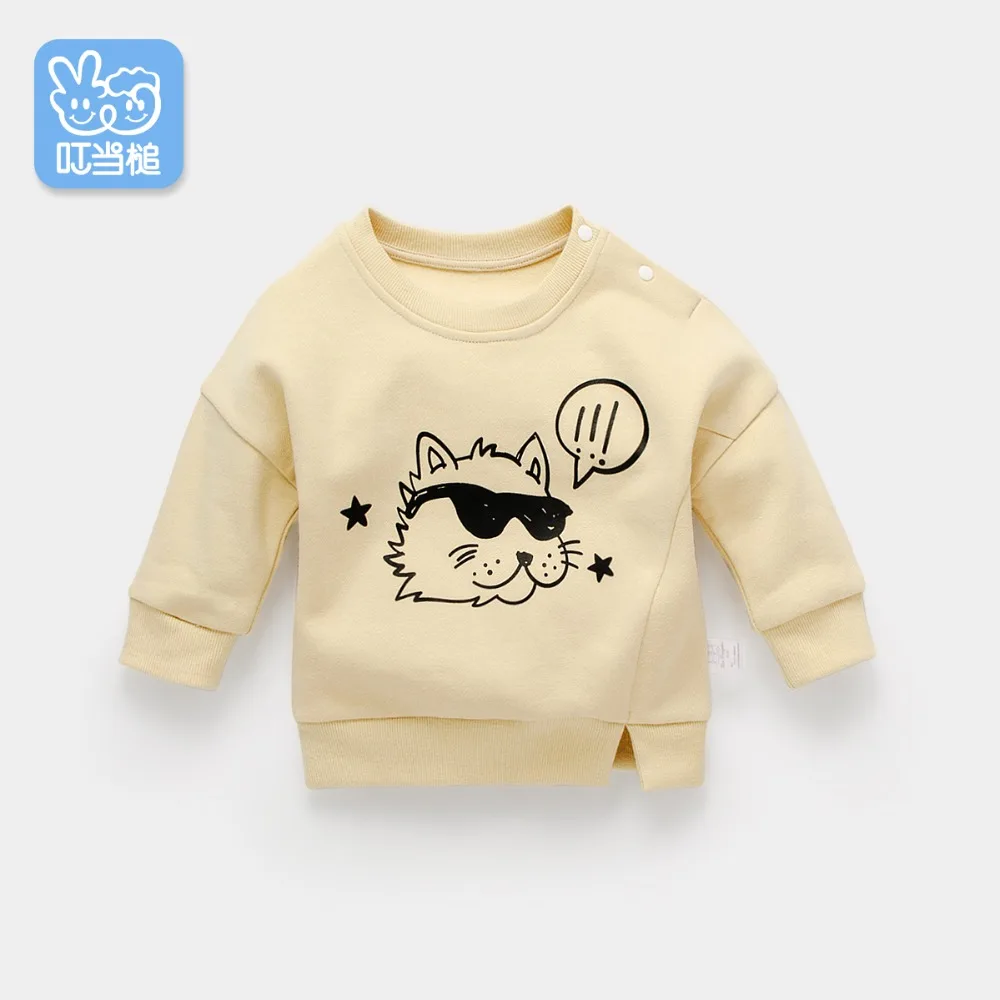 

Dinstry spring and autumn new 0-5 years old boy long-sleeved T-shirt boy and girl cartoon cat sweatshirt children shirt