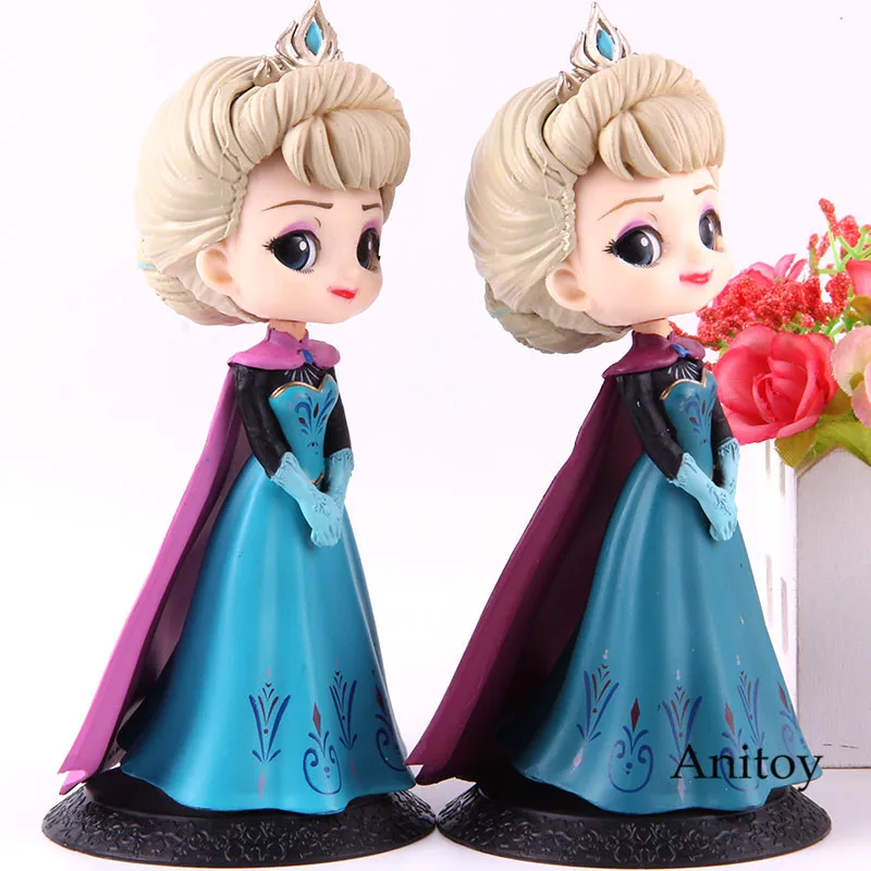 Q Posket Frozen Action Figure Elsa Princess Qposket Crown Doll PVC Collection Model Toy Gift for Girl Kids