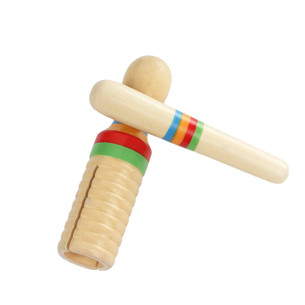 Hot sale Colorful Wooden Crow Sounder Wood Guiro Kids Children Musical Toy Persussion Instrument for Children