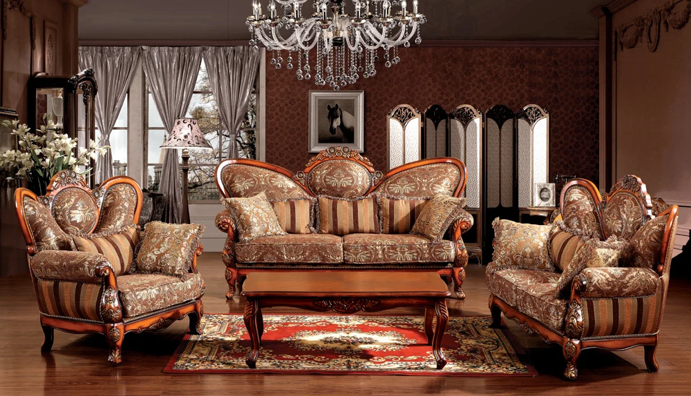 The sofas European European Style Sofa Solid wood sofa living room sofain Living Room Sofas