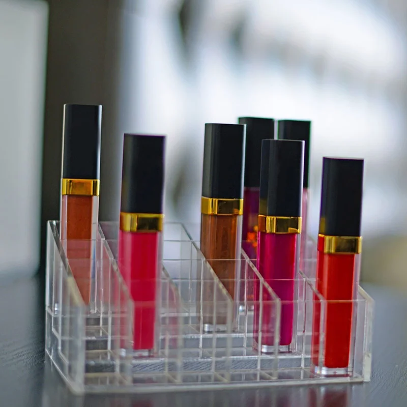 

Clear Trapezoid Lipstick Makeup Display Holder Case Cosmetic Organizer maquiagem kit de pinceis maleta de maquiagem estojo deDL