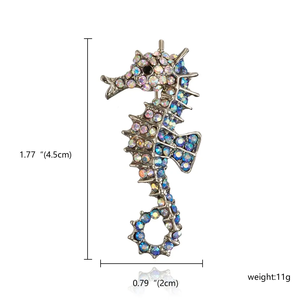 RINHOO брошь животное украшение Gar Для мужчин t корсаж Стразы красные, синие в виде морского конька, Плавание гиппокамп Броши Для женщин Для мужчин ювелирные булавки, нагрудная брошь