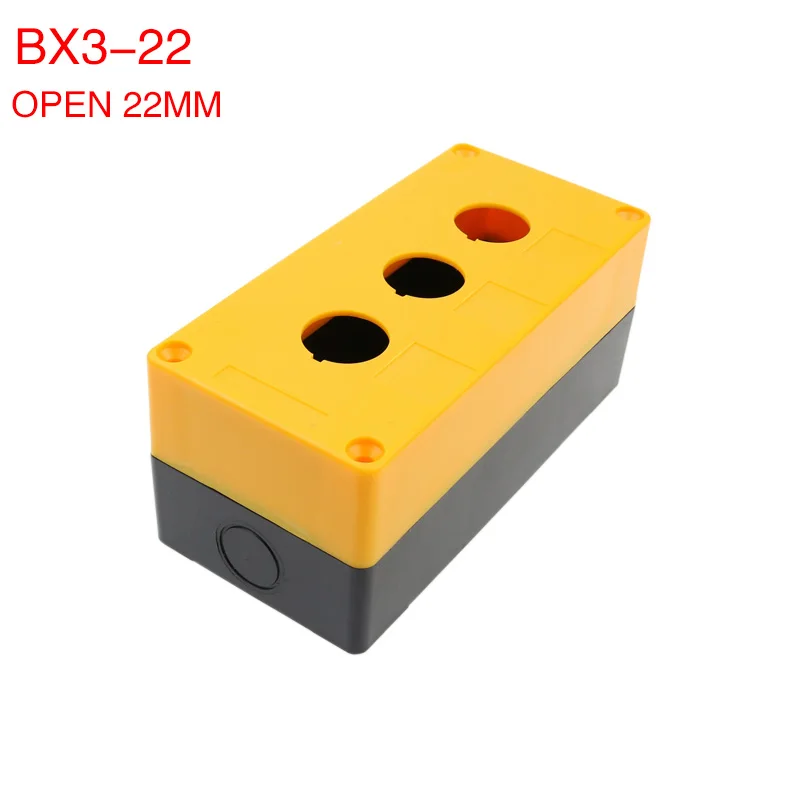 BX3-22 три отверстия Кнопка коробка 3 отверстия Кнопка Переключатель коробка, коробка управления 3 открытого отверстия 22 мм