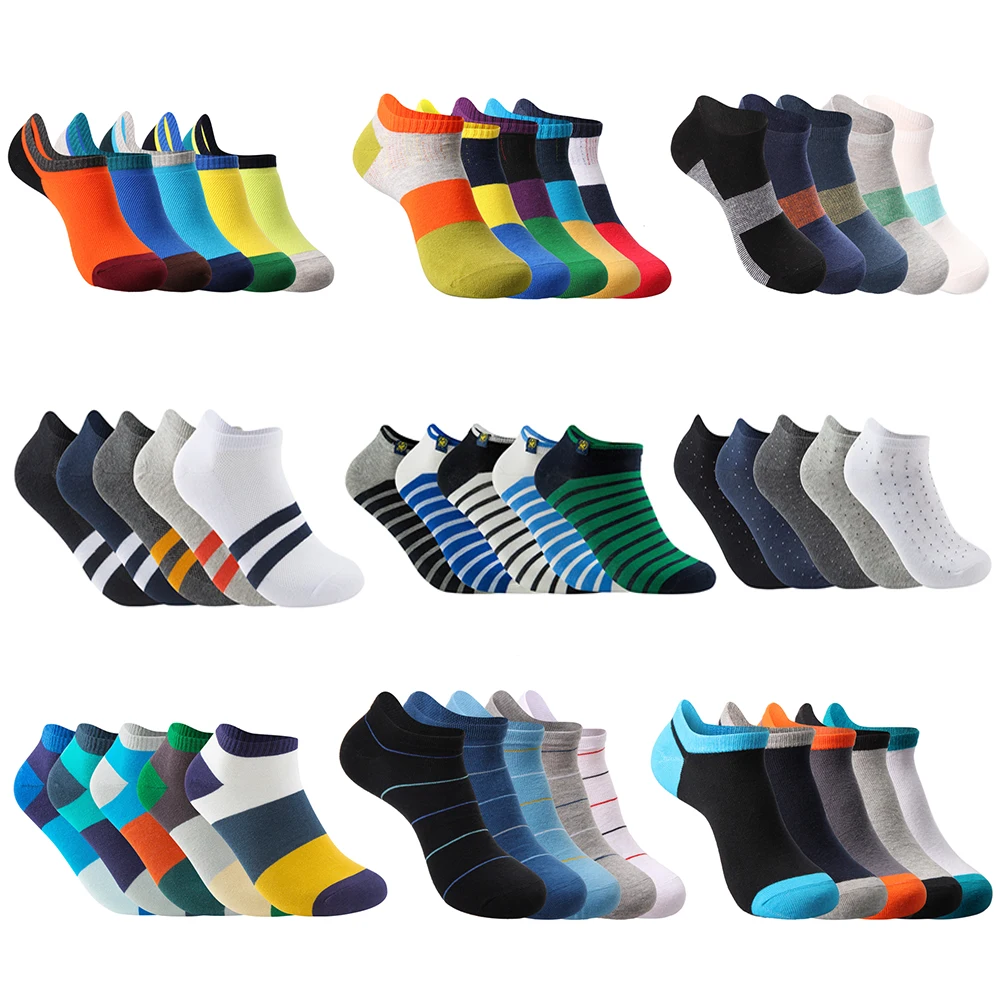 

New Summer Spring Autumn Pier Polo Brand Fashion Men Ankle Socks Casual Colorful Pure Cotton Slipper Socks (5Pairs/lot)