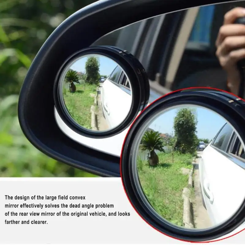 

Wide Angle 360 Degree Adjustable Round Convex Car Reversing Rearview Auxiliary Blind Spot Mirror for Side Mirror